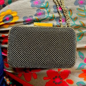 INC Women's Black Embellished Sparkle Chain Strap Clutch Handbag Purse